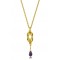 K18 Gold Knot Necklace with Amethyst