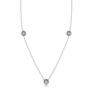 14K White Gold Necklace with Diamonds 0.12ct