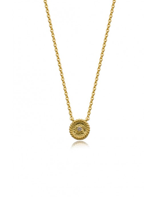 "Circle" Necklace with diamond in 18k gold