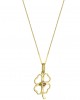Pendant "4-Leaf Clover" with blue or pink Sapphire in 14K Gold