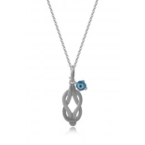 Pendant "Hercules Knot" with Evil Eye in 14K white gold 
