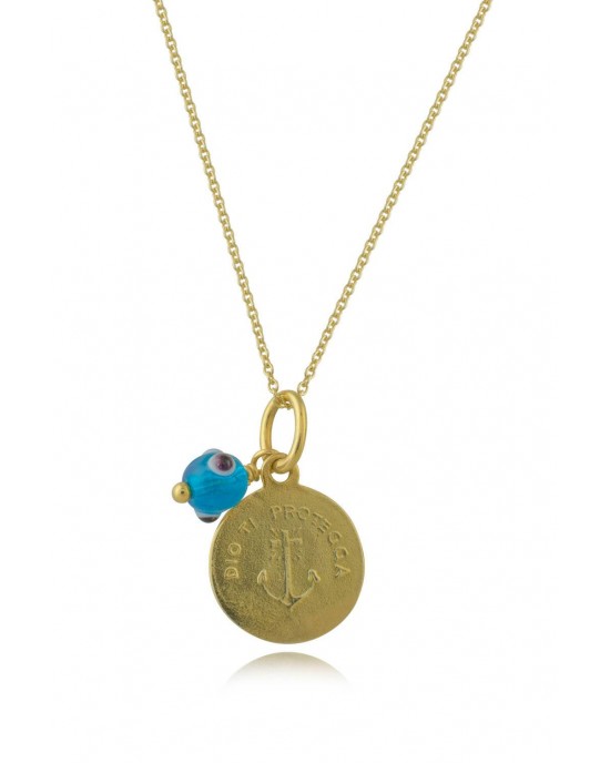  "Constantinato" Pendant with Evil Eye in 14K gold