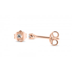 Μονόπετρα σκουλαρίκια με διαμάντια από ροζ χρυσό Κ18