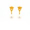 Byzantine drop earrings with pearls in 18Κ gold