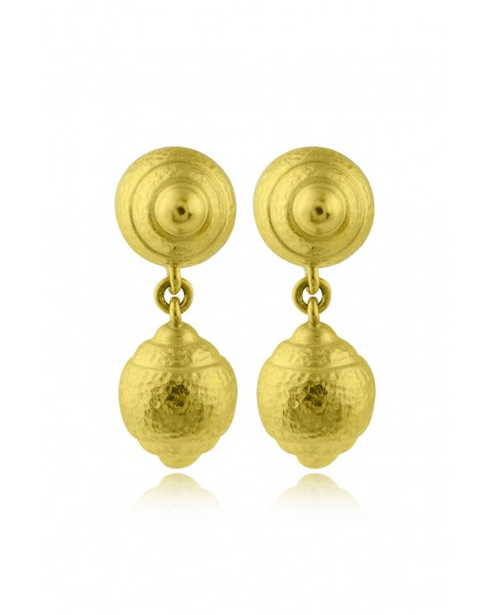 Hammered earrings in 18k Gold
