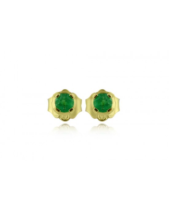 18K Gold Earrings with Zambia Emeralds