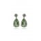 Statement earrings with topaz and green amethyst in 18k white gold
