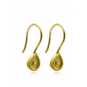 Byzantine "Drop" Earrings with Diamonds in 18k gold