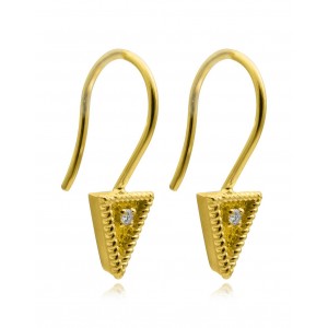 Byzantine "Triangles" earrings with diamonds in 18k gold