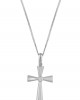 Βυζαντινός σταυρός με διαμάντι και ζαφείρι ή ρουμπίνι από λευκόχρυσο Κ18 και αλυσίδα 