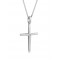 Cross with diamond in 14k white gold and chain