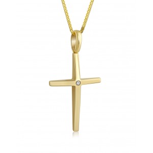 Cross with diamond in 18k gold 