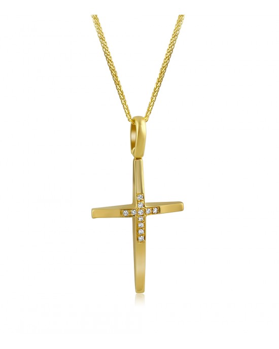 Diamond cross in 18k gold
