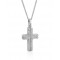 Baptism cross with cubic zirconia in 14k white gold