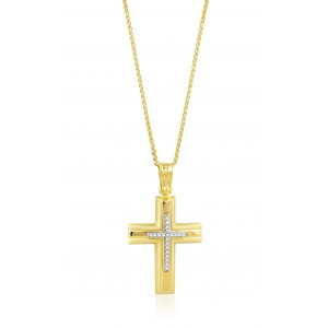 Baptism cross with CZ in 14k gold Baptism cross with CZ in 14k gold