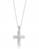 `Γυναικείος βαπτιστικός σταυρός με ζιρκόν από λευκόχρυσο Κ14