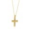 Two-toned baptism cross in 14k gold
