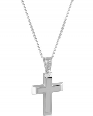  Βαπτιστικός σταυρός από λευκόχρυσο Κ14