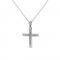 Σταυρός με κυβικά ζιρκόνια από λευκό χρυσό Κ14 