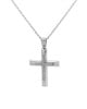 Σταυρός με κυβικά ζιρκόνια από λευκό χρυσό Κ14 