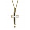 Two-toned baptism cross in 14k gold and chain