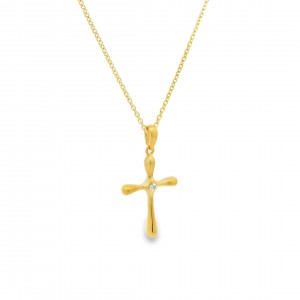 Byzantine cross with diamond in 18k gold Byzantine cross with diamond in 18k gold