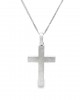 Μen's cross in 14k white gold