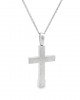 Μen's cross in 14k white gold