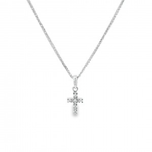 Cross with diamonds in 18K white gold 