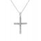 Women's cross with CZ in 14K white gold