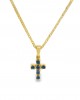 Blue sapphire cross in 18K gold 