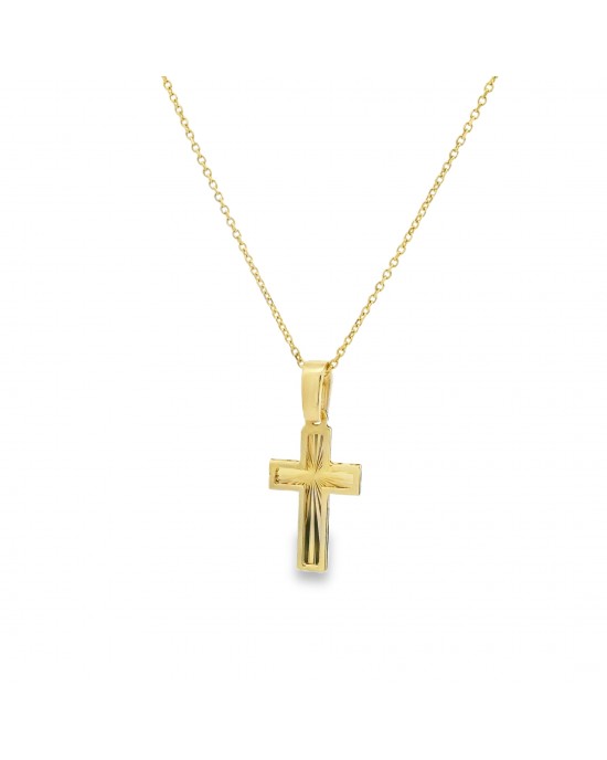Ανδρικός σταυρός από χρυσό Κ14 - Κλασικός και ανθεκτικός σχεδιασμός
