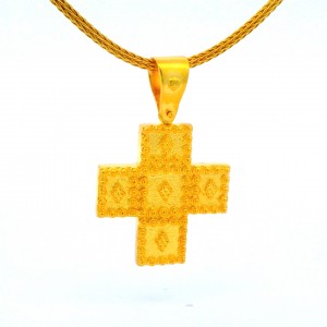 Βυζαντινός Σταυρός Ματ από επιχρυσωμένο ασήμι 925°