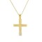 Christening cross with sandblasted finish in 14K gold
