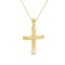 Christening cross with sandblasted finish in 14K gold