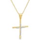  Women's cross with cubic zirconia in 14K gold