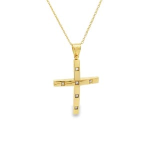 Βαπτιστικός σταυρός με ζιρκόν από χρυσό Κ14