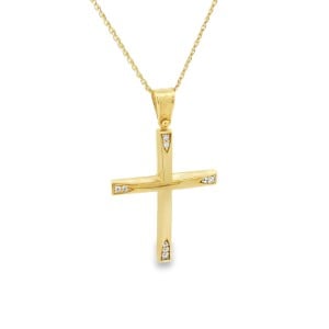 Βαπτιστικός σταυρός με ζιρκόν από χρυσό Κ14