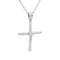 Matte Christening cross with "Crucified" in 14K white gold