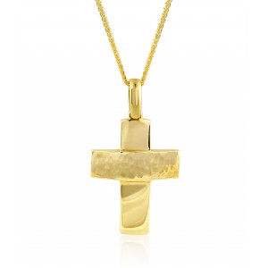 Hammered cross in 14K Gold