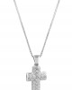 Pave cross with CZ in 14k white gold