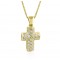 Women's pavé cross with diamonds in 18k gold
