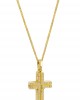 Pave cross with CZ in 14k gold