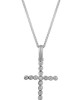 Women's cross with diamonds in 18K white gold and chain Women's cross with diamonds in 18K white gold and chain