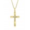 Cross with diamonds in 18k gold and chain 