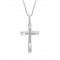 Cross with CZ in 14k white gold and chain 