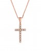 Cross with CZ in 14k rose gold