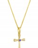 Byzantine cross with CZ and sapphire in 14k gold 