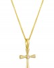 Βυζαντινός σταυρός με ζιρκόν και ζαφείρι από χρυσό Κ14