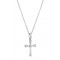 Byzantine cross with CZ and sapphire in 14k white gold 